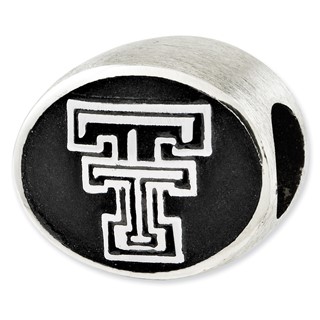 Sterling Silver Antiqued Texas Tech University Collegiate Bead