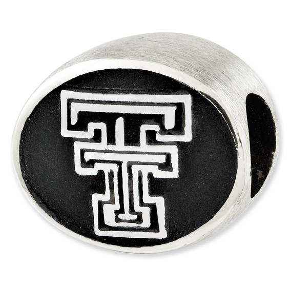 Sterling Silver Antiqued Texas Tech University Collegiate Bead