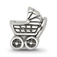 Sterling Silver Reflections Baby Carriage Bead view 3
