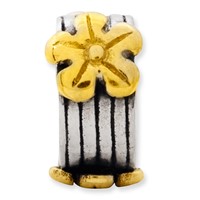 Sterling Silver & 14K Two-Tone Gold Reflections Floral Bead view 3