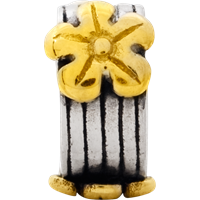 Sterling Silver & 14K Two-Tone Gold Reflections Floral Bead view 2