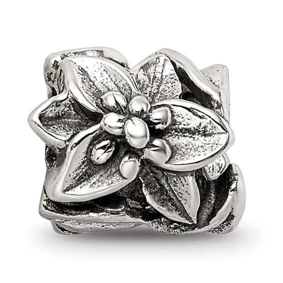 Sterling Silver Reflections Plumeria Floral Bead