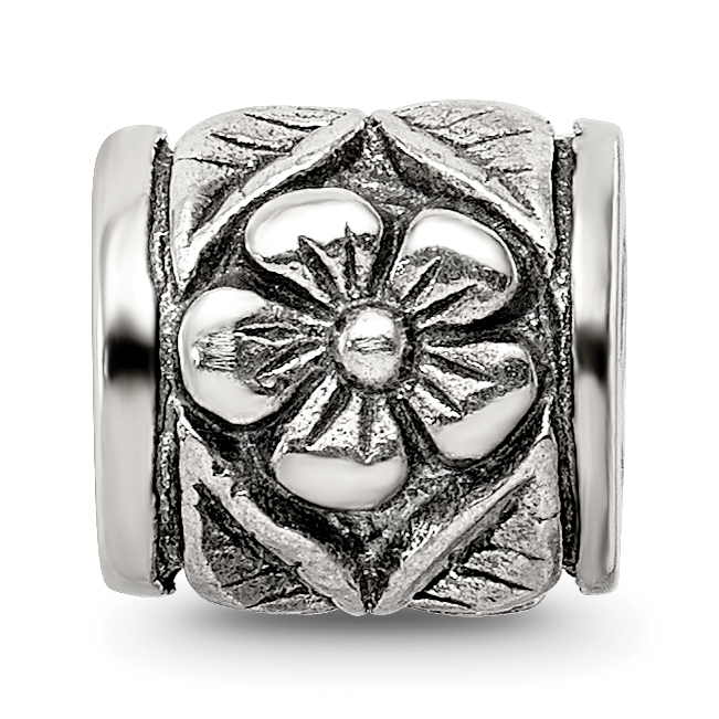 Silver Reflections Floral Bead QRS234