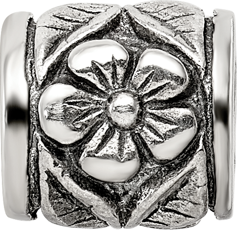 Silver Reflections Floral Bead QRS234