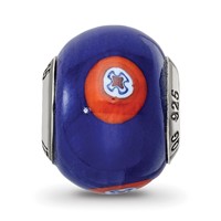 Sterling Silver Reflections Italian Blue with Decorative Accents Glass Bead view 3