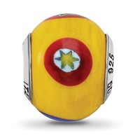 Sterling Silver Reflections Italian Yellow with Decorative Accents Glass Bead view 3