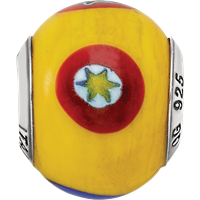 Sterling Silver Reflections Italian Yellow with Decorative Accents Glass Bead view 4