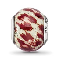 Sterling Silver Reflections Italian Pink & Brown with Glitter Glass Bead view 3