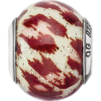 Sterling Silver Reflections Italian Pink & Brown with Glitter Glass Bead view 4