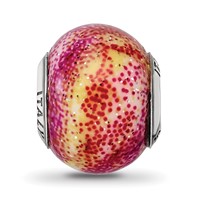 Sterling Silver Reflections Italian Fuschia & Yellow Glass Bead view 3