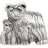 Sterling Silver Reflections Mama & Baby Bear Bead view 4