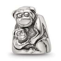 Sterling Silver Reflections Mama & Baby Monkey Bead view 3