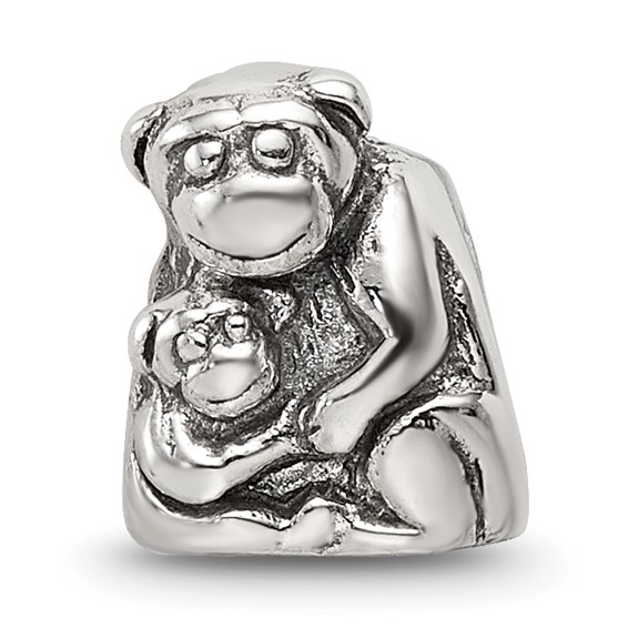Sterling Silver Reflections Mama & Baby Monkey Bead