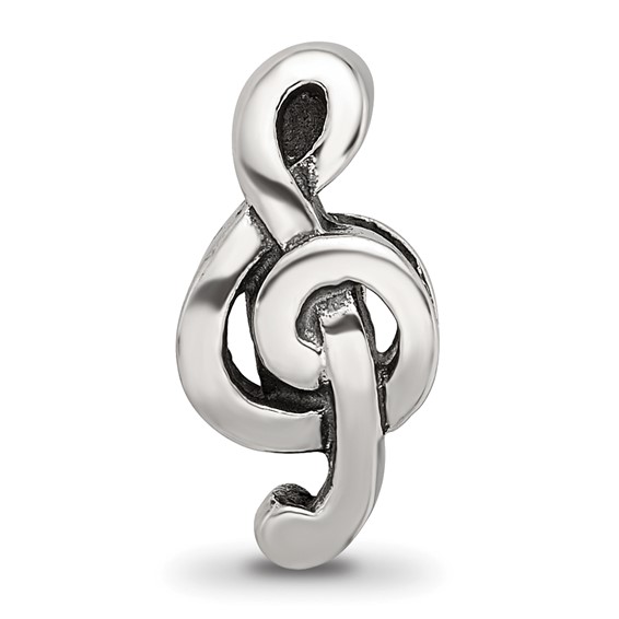 Sterling Silver Reflections Treble Clef Bead