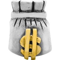 Sterling Silver & 14K Reflections Money Bag Bead view 2
