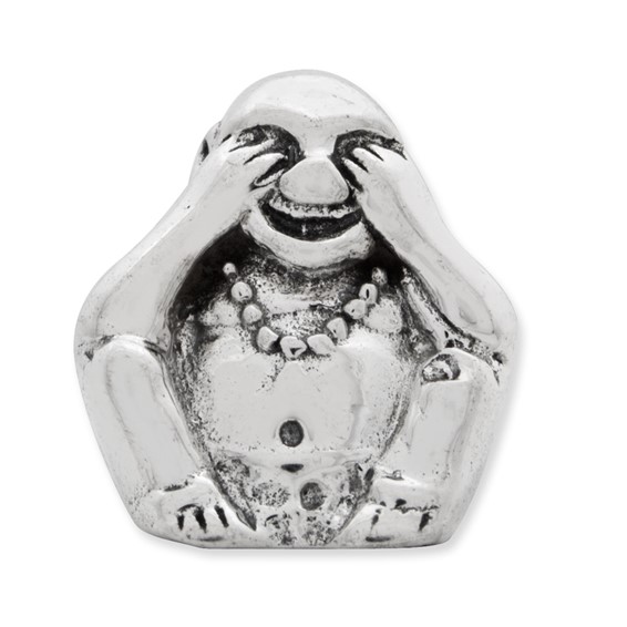 Sterling Silver Reflections See No Evil Buddha Bead