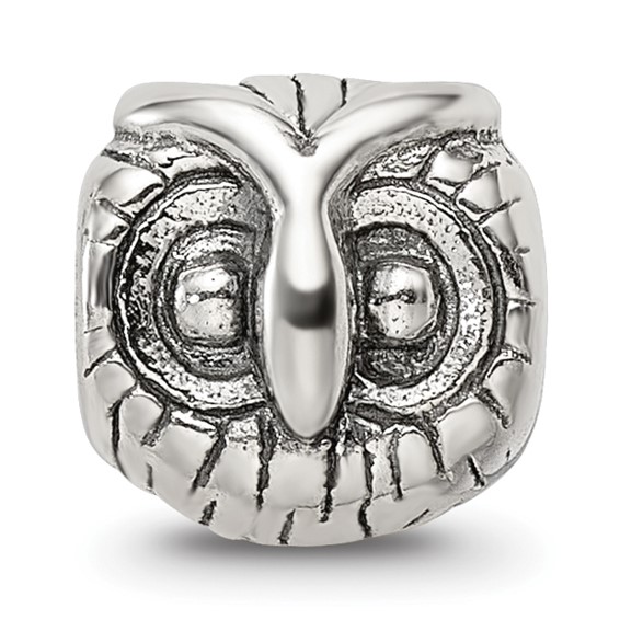 Sterling Silver Reflections Owl Head Bead