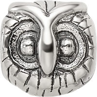 Sterling Silver Reflections Owl Head Bead view 4
