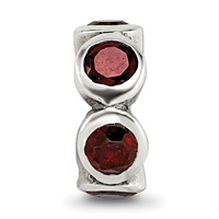 Sterling Silver Reflections Red CZ Bead view 3