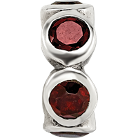 Sterling Silver Reflections Red CZ Bead view 4