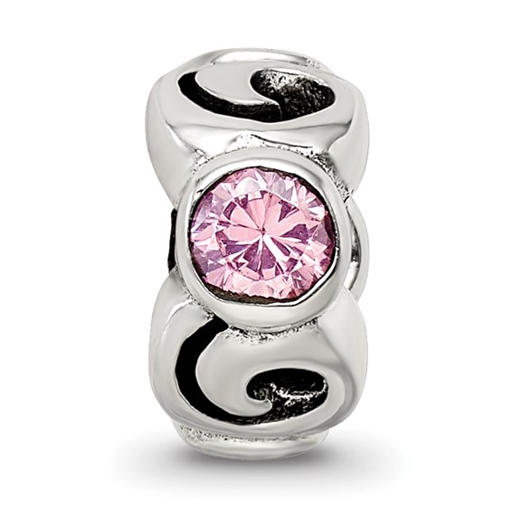 Sterling Silver Reflections Pink CZ Bead