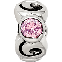 Sterling Silver Reflections Pink CZ Bead view 4