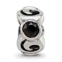 Sterling Silver Reflections Black CZ Bead view 3