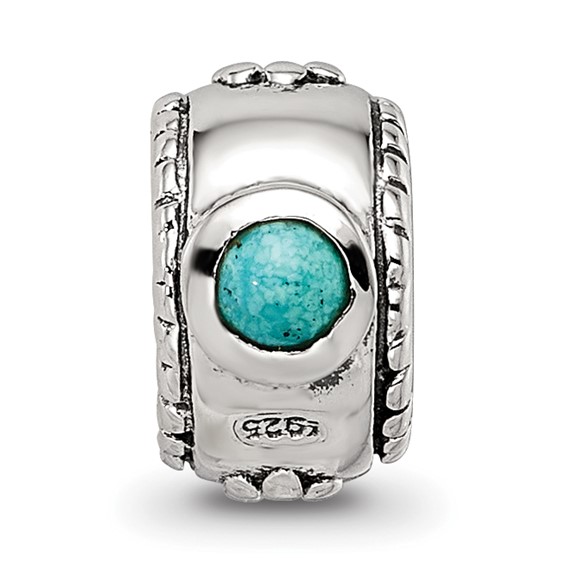 Sterling Silver Reflections Turquoise Bead