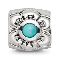 Sterling Silver Reflections Turquoise Bead view 3