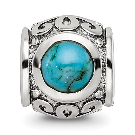 Sterling Silver Reflections Turquoise Bead