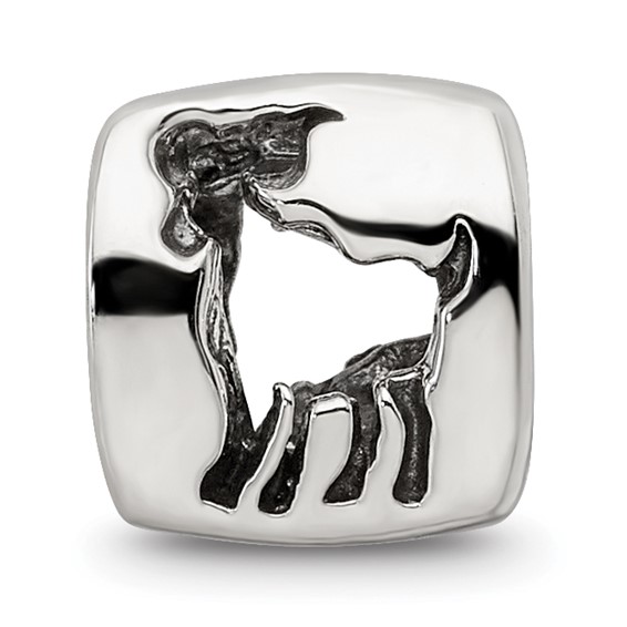 Sterling Silver Reflections Aries Zodiac Antiqued Bead