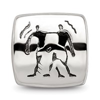 Sterling Silver Reflections Gemini Zodiac Antiqued Bead view 3