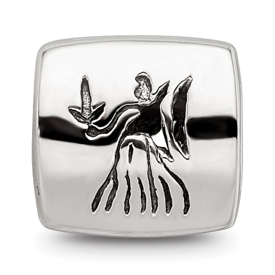 Sterling Silver Reflections Virgo Zodiac Antiqued Bead