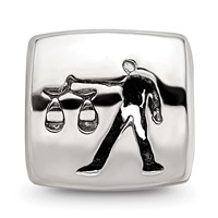 Sterling Silver Reflections Libra Zodiac Antiqued Bead view 3