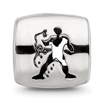 Sterling Silver Reflections Aquarius Zodiac Antiqued Bead view 3