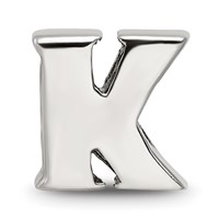Sterling Silver Reflections Letter K Bead view 3