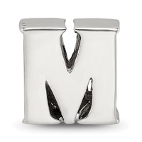 Sterling Silver Reflections Letter M Bead view 3