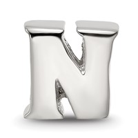 Sterling Silver Reflections Letter N Bead view 3