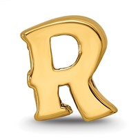 Sterling Silver Gold-plated Reflections Letter R Bead view 3