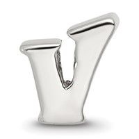Sterling Silver Reflections Letter V Bead view 3
