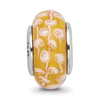 Sterling Silver ReflectionsYellow Hand-blown Glass Bead view 3