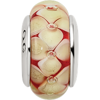 Sterling Silver Reflections Yellow Floral Hand-blown Glass Bead view 4