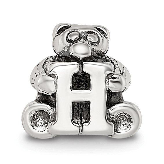 Sterling Silver Reflections Kids Letter H Bead