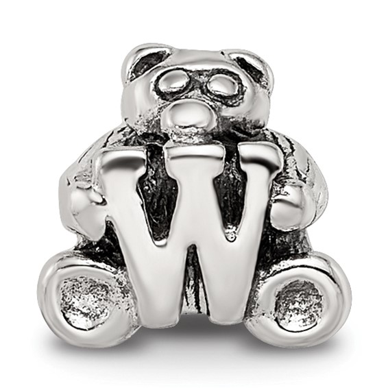 Sterling Silver Reflections Kids Letter W Bead