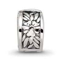 Kids Collection Sterling Silver Reflections Floral Pattern Clip Bead view 3