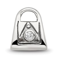 Sterling Silver Reflections Kids CZ Handbag Bead view 3