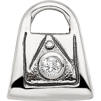 Sterling Silver Reflections Kids CZ Handbag Bead view 4