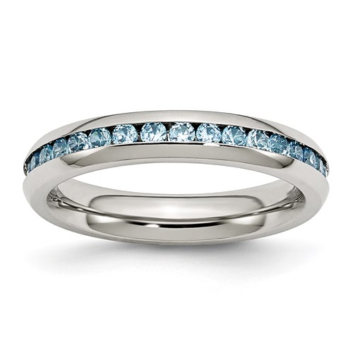 Chisel Stainless Steel 4mm December Teal CZ Ring | Chisel Jewelry ...