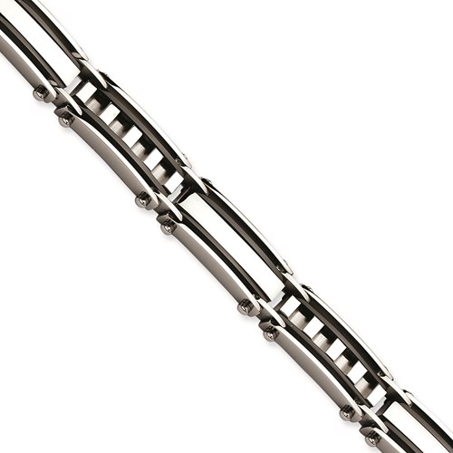 Chisel Stainless Steel Black Plating Polished 8.5 inch Bracelet ...