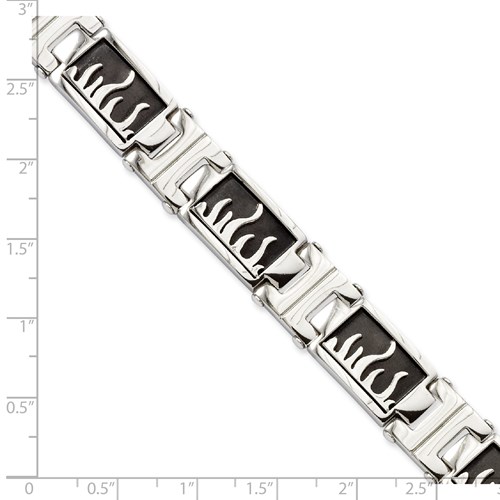 Chisel Stainless Steel Black Plated with Polished Flames 8.5 inch ...